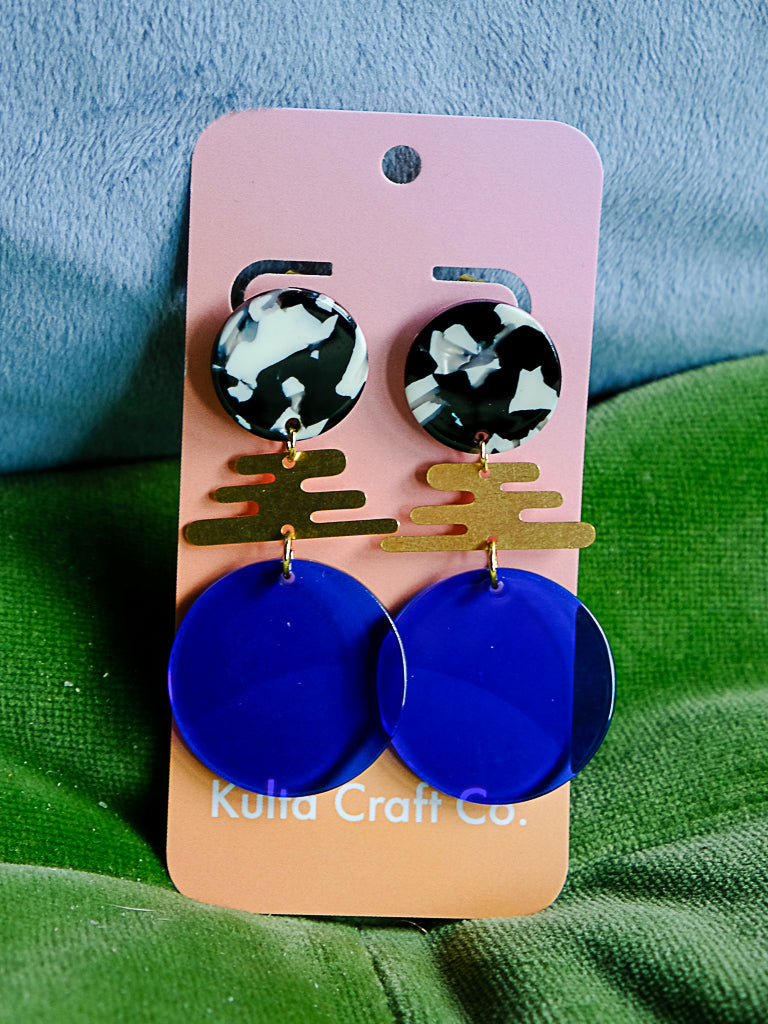 Cobalt Acetate Statement Earrings