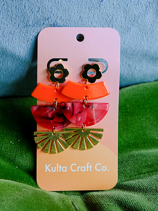 Sunrise Acetate Statement Earrings