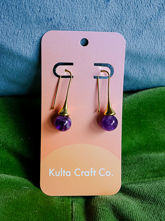 Amethyst Teardrop Earrings